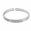 Brazalete Lotus Esmalte Pie Plata 9999 Plata Esterlina Femenino Gordito Donglai Nicho Brazalete de Plata Estilo Nacional Estilo Joven Brazalete Regalo