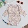 Mono de una pieza de manga larga para bebé, estilo nuevo, body de algodón puro para recién nacidos, traje de gateo de triángulo retro, venta al por mayor transfronteriza