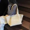 Bolsa de Ombro Casual de Lona Grande Capacidade Estilo Japonês para Comutação Estudante Escola Sacola de Compras Bolsa Tote Literária Simples
