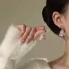 Pendientes de Árbol de Navidad de Estrella de Zircón Súper Brillantes Rosas para Mujer, Lujo Accesible y Pendientes Navideños Nuevos Únicos de Gama Alta