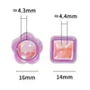 Contas Florais de Strass Aurora Banhadas a Cor Contas Quadradas de Acrílico Contas Soltas Acessórios para Joias Artesanais DIY Materiais DIY Atacado