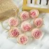 A2 Nuevo Estilo Borde Quemado Flor de Brote de Té Cabeza de Flor Rosa de Febrero Horquilla Hecha a Mano DIY Accesorio para el Cabello Diadema Flor Accesorios para Fotos Decoración