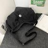 Bolsa tipo puff estilo preguiçoso para viagem feminina, bolsa de tecido plissada com cordão, design de nicho, casual, grande capacidade, bolsa tiracolo de ombro único para mulheres