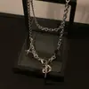 Collar de Estrella de Zirconia Negra para Mujer, Diseño de Nicho Ins, Cadena Cruzada Versátil Dulce y Fresca para Hombre
