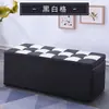 Banco de almacenamiento sofá taburete para cambiarse los zapatos rectangular artefacto de almacenamiento doméstico silla puede sentarse gente multifuncional lino puerta