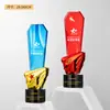 Troféu de Cristal Colorido Criativo Resina Personalizada Atmosfera de Alto Padrão Medalha de Funcionário Destaque para Reunião Anual da Empresa Ornamentos