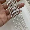 Colar semiacabado de pérolas de água doce naturais iridescentes brancas em formato de grão de arroz gota d'água contas soltas materiais DIY para artesanato