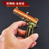 Pistola de Bolinha de Esponja Dragão Dourado 10cm brinquedo de cola macia com bala de ar de esponja pistola pequena de mão simulação criança comendo frango menino brinquedo pequeno