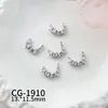 Accesorios Premium de Zirconia para Uñas, Lujo Ligero Estilo Francés, Brillantes Decoraciones de Diamantes para Uñas Portátiles en Forma de Arco Creciente con Diamantes Completos en el Lateral