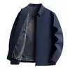 Chaqueta cálida forrada de forro polar para hombre con cuello de solapa, nuevo modelo otoño e invierno 2026, casual, libre de arrugas, abrigo engrosado para papás de mediana edad