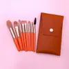 Set de 8 Pinceles de Maquillaje de Pelo Animal de Alta Calidad