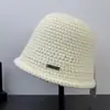 Chapéu de Lã Outono e Inverno Chapéu Balde Bloqueio de Cor Casual Tendência Macio Gráfico Gradiente Pequeno Logotipo Tricô Chapéu de Pescador Feminino