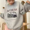 Sudadera Fina Informal Versátil Fresca Retro Estilo Coreano con Forro de Felpa para Mujer, Nuevo Top Holgado Adelgazante de Otoño e Invierno