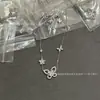 Colar de Borboleta Fantasma de Alto Padrão no Mesmo Estilo de Xiao Xue e Yi Mengling para Mulheres, Corrente para Clavícula Full Diamond de Nicho de Luxo Leve com um Toque de Alto Padrão