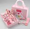 Set de Caja de Regalo de Cumpleaños para Niños Estilo K Diadema Linda de Niña Pasador de Tela para Bebé Diadema Pasador de Pelo con Lazo