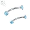 Piercing europeo y americano de acero de titanio 316 Diamante anillo para ceja joyería acero inoxidable anillo universal redondo circón uña para ceja al por mayor