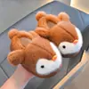 Chinelos infantis de algodão para outono e inverno, design fofo de pinguim, macios e quentes, com forro de pelúcia, adequados para meninos e meninas, perfeitos para usar em casa