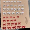 Arte de Uñas Recorte Mini Lazo Joyería Popular Resina Francesa Estéreo Blanco Rojo Lazo Decoración de Uñas