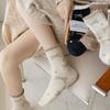 Calcetines de terciopelo cálidos con lazo para mujer, calcetines para dormir gruesos con forro polar, calcetines de suelo de otoño e invierno, calcetines de dormir de invierno para adultos, mes