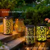 Luces Solares de Hierro Hueco para Césped y Jardín al Aire Libre Transfronterizas, Luces de Ambiente para Césped, Luces Decorativas para Jardín de Terraza