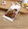 Saco de Embalagem para Biscoitos com Fundo Branco Transparente, Biscoito de Neve, Biscoito de Lua, Biscoito de Gema de Ovo, Saco com Boca Plana para Selagem à Máquina de Bolo Flor de Tâmara de Leite
