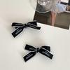 Corea del Sur Nuevo Clip para el Cabello de Lazo de Cinta con Letras Blancas y Negras Moda Clip para Flequillo Lateral de Niños Clip de Pico de Pato Accesorios para el Cabello