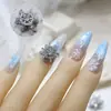 Nuevo Arte de Uñas de Copo de Nieve Navideño Circonita Lujo Ligero Giratorio Alta Velocidad Perla de Transferencia Colgante Accesorios de Decoración para Uñas