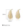 Pendientes de perlas de imitación con forma de gota hueca, chapados en cobre y oro de 18 quilates, estilo Ins, ligeros, elegantes y sencillos, para mujer.