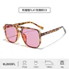 Gafas de Aviador con Doble Puente y Montura Grande Transfronterizas Fl Gafas Anti Luz Azul Bloqueo 480-520Nm con Lentes de PC Rosa