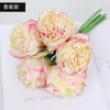 Flores Artificiales Estilo Europeo Atadas a Mano Peonías de 5 Cabezas, Flores Artificiales para Decoración del Hogar, Suministros para Bodas, Plantas Verdes Artificiales al por Mayor