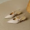 Tacones de Aguja Negros, Nuevo Estilo de Verano, Correa Única con Hebilla, Espalda Descubierta, Punta Fina, Versátiles con Faldas, Sandalias de Punta Cerrada a la Moda para Mujer