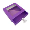 Cajas para Pestañas Multicolores con Ventana en Stock, Cajas tipo Cajón Transparentes Cuadradas con Ventana y Asas, Cajas de Empaque, Cajas de Empaque para Cosméticos