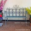 Silla Americana Retro Metal de Hierro Forjado Silla Doble Pastoral Patio Exterior Banco de Descanso Balcón Respaldo Marco de Silla