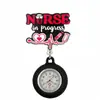 Lindo Dibujo Animado Brillante Elástico Pinza para Insignia de Enfermera Doctor Reloj de Bolsillo de Hospital Reloj de Pecho Pinza Telescópica Reloj para Colgar