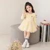 Niña Princesa Otoño/Primavera Malla Manga Larga Bebé 2026 Elegante Nuevo Vestido Falda Niños