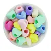 Cuentas Acrílicas Corazón 16mm Agujero Grande Agujero Vertical Forma de Corazón Cuentas al por Mayor para Ensartar Material de Manualidades Accesorios para Joyería DIY Ninguno