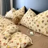 Sábana de Algodón Puro de Doble Capa de Grado A para Maternidad e Infancia, Amigable con la Piel, para Dormitorio de Estudiantes, Cama Individual Infantil, Sábana Ajustable y Funda de Edredón