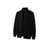 Suéter de Lana Retro Otoño e Invierno Rumen Cuello Alto Cremallera Cárdigan Suéter Hombres Holgado Suéter de Punto Americano Chaqueta de Moda