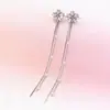 Aretes Largos con Borlas de Pétalos de Flor Estilo Hada Estilo Coreano Flor de Cerezo Aretes de Moda para Mujer Aretes Estilo Vacaciones