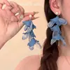 Brincos de Borla Pétala Exagerada Super Fada Onda Azul Neblina de Saquê Bolha Femininos de Férias de Alto Nível
