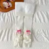 Leggings Novos para Meninas com Forro de Fleece para Outono e Inverno, Roupa Externa, Meias-Calças de Fleece Grossas Inteiriças com Desenhos Animados, Calças Longas Quentes Infantis de Retalhos