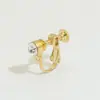 Clip de oreja de tornillo francés DIY accesorios para pendientes sin agujero al por mayor joyería de pasta de cabeza plana Clip de oreja de oro real de 18 quilates