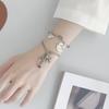 Pulseiras Cartoon Camadas Vintage para Mulheres, Novo Estilo Coreano, Pingente Redondo Símbolo de Dinheiro, Joias Simples