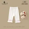 Leggings para Niñas 2026 Verano Nuevas Llegadas Ropa para Bebés y Niños Pequeños Pantalones para Niñas Bebé Pantalones de Nueve Puntos con Lazo de Encaje