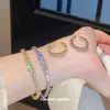 Set de Pulsera con Anillo Redondo de Circonita Chapado en Oro de 18 Quilates Pulsera de Lujo Ligero con Acabado de Alta Gama Joyería para Manos para el Trabajo y Eventos Muestra Temperamento