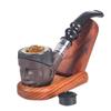 Filtro de Pipa para Hombre de Doble Propósito para Hombre a la Antigua Pipa Seca Bolsa para Tabaco Seco Cazoleta Rostro Humano Resina Pipa para Cigarrillo