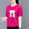 Excedente de Comercio Exterior Transfronterizo, Marca Grande, Etiqueta Cortada, Camiseta de Manga Corta para Mujeres de Mediana Edad y Mayores, Camisa Moderna y Elegante para Mamás