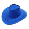 Sombrero de vaquero de mezclilla occidental para hombre y mujer, gamuza vintage con cuerda a prueba de viento, ala grande, protección solar, sombrero para el sol, sombrero de viaje para lugares pintorescos