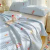 Juego de Tres Piezas de Sábana, Cubre Cama, Tapete Refrescante de Tela Gruesa de Algodón Crudo Estampado, Cómodo y Amigable con la Piel, Adecuado para Todas las Estaciones