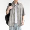 2024 Verano Nueva Moda Camisa de Hombre de Manga Corta Suelta Estilo Ins Hong Kong Hip-hop Camisa con Flores Chaqueta Resistente a las Arrugas